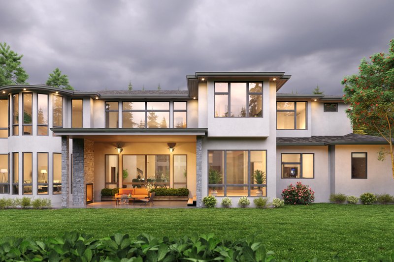 House Plan Design - Exterior - Rear Elevation for Contemporary House Plan #1066-233 - 5 bed, 3.5 bath