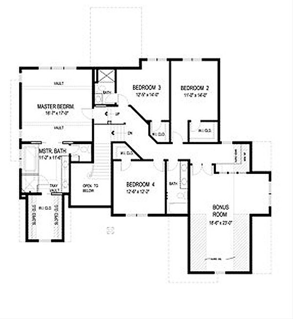 Traditional Floor Plan - Upper Floor Plan #56-598