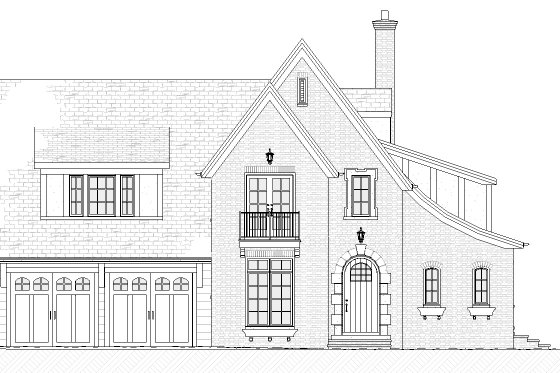 Exterior - Front Elevation 3 for Tudor House Plan #901-141 - 3 bed, 3.5 bath