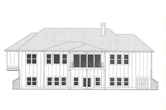 Exterior - Rear Elevation 1 for Modern House Plan #437-127 - 4 bed, 3 bath