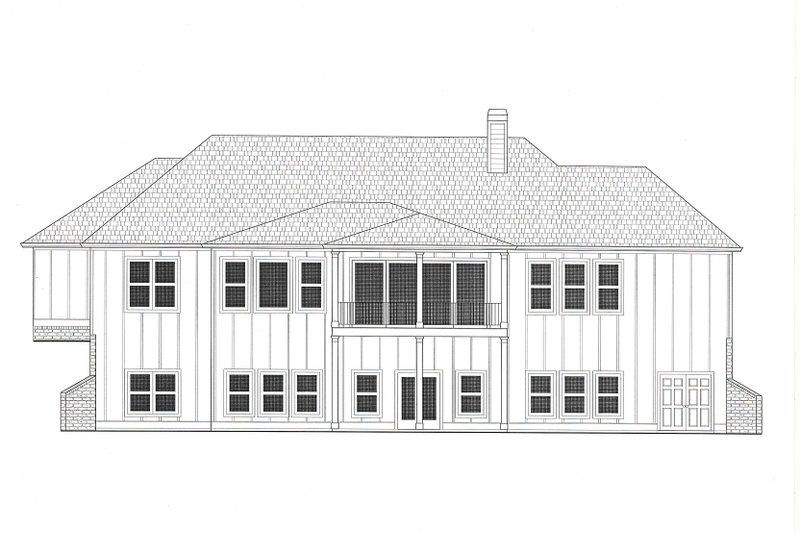 Home Plan - Exterior - Rear Elevation 1 for Modern House Plan #437-127 - 4 bed, 3 bath