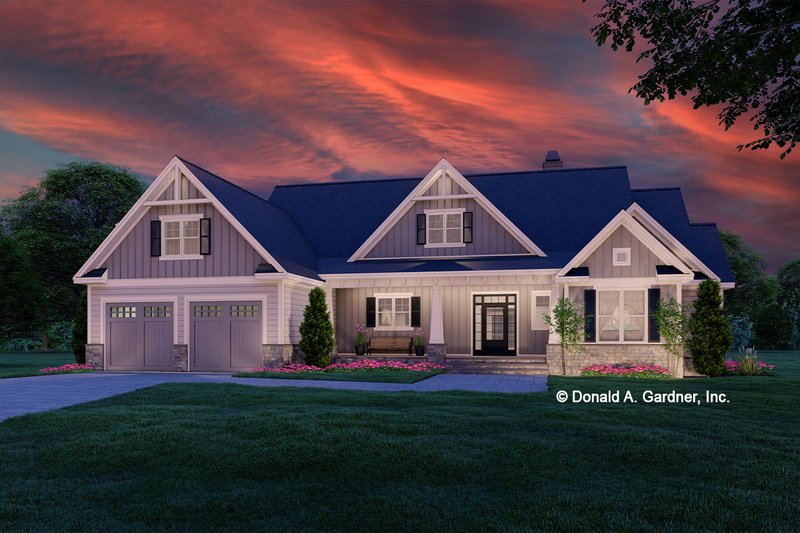 House Design - Exterior - Front Elevation 3 for Farmhouse House Plan #929-1183 - 4 bed, 3 bath