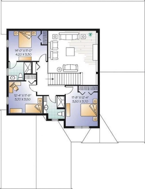 House Design - Traditional Floor Plan - Upper Floor Plan #23-2548