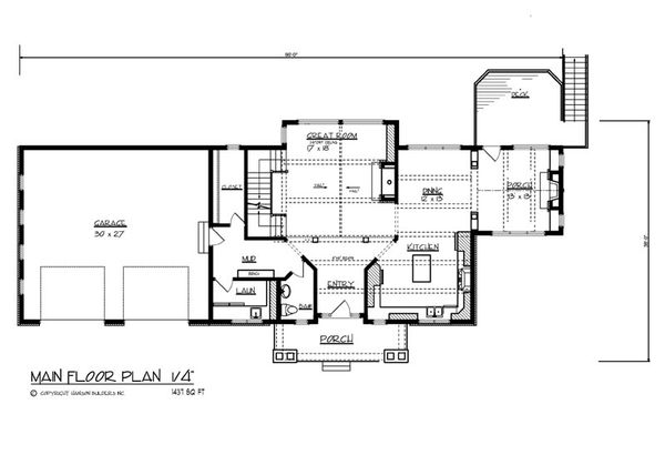 Craftsman Floor Plan - Main Floor Plan #320-503