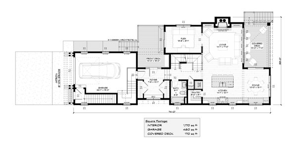 Architectural House Design - Cottage Floor Plan - Main Floor Plan #928-400
