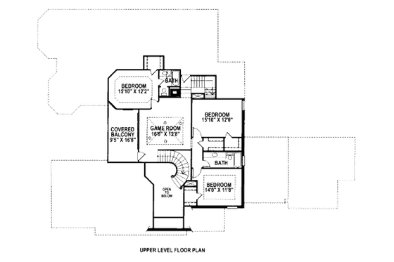 Floor Plan - Upper Floor for European House Plan #141-343 - 5 bed, 5 bath