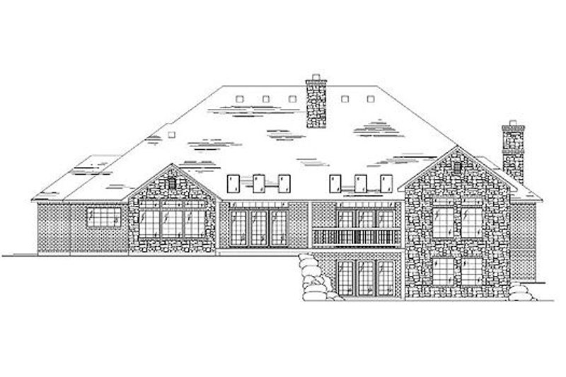 Home Plan - Exterior - Rear Elevation for European House Plan #5-326 - 4 bed, 3.5 bath
