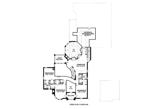 Floor Plan - Upper Floor for European House Plan #141-336 - 5 bed, 4.5 bath