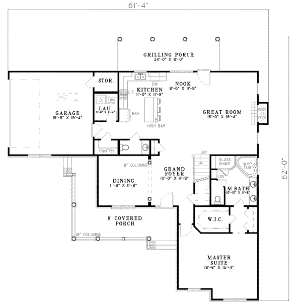 Home Plan - Country Floor Plan - Main Floor Plan #17-413
