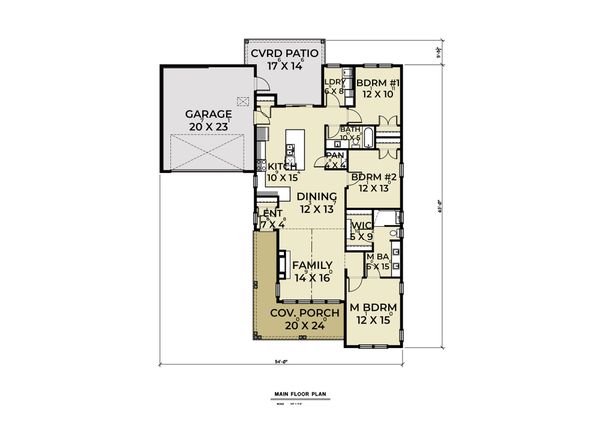 Craftsman Floor Plan - Main Floor Plan #1070-90