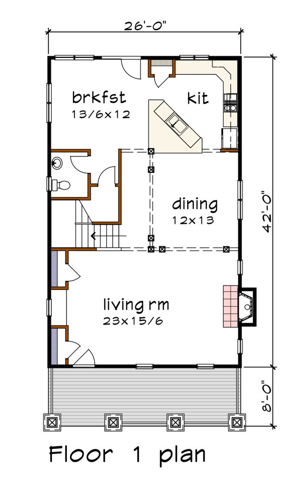 House Plan Design - Craftsman Floor Plan - Main Floor Plan #79-357