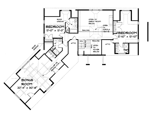 European Floor Plan - Upper Floor Plan #75-112