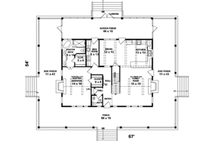 Floor Plan - Main Floor for Southern House Plan #81-731 - 3 bed, 2.5 bath