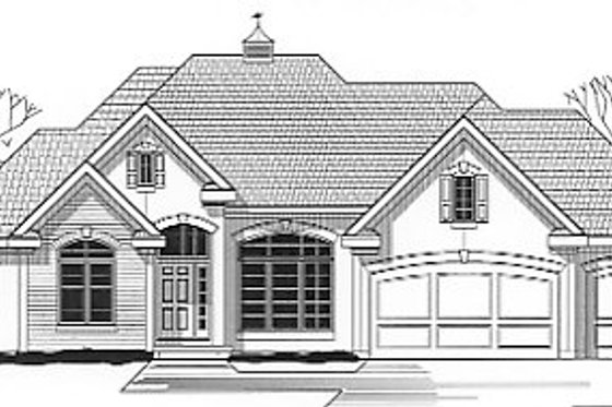 Exterior - Front Elevation for European House Plan #67-360 - 4 bed, 4 bath