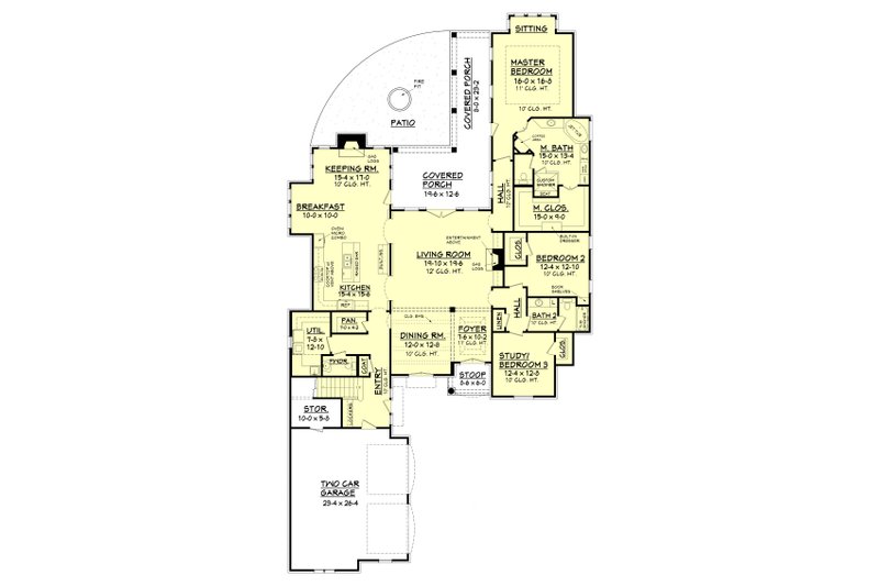 House Plan Design - Floor Plan - Main Floor for European House Plan #430-109 - 5 bed, 3.5 bath
