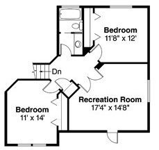 Floor Plan - Upper Floor for Traditional House Plan #124-382 - 3 bed, 2.5 bath