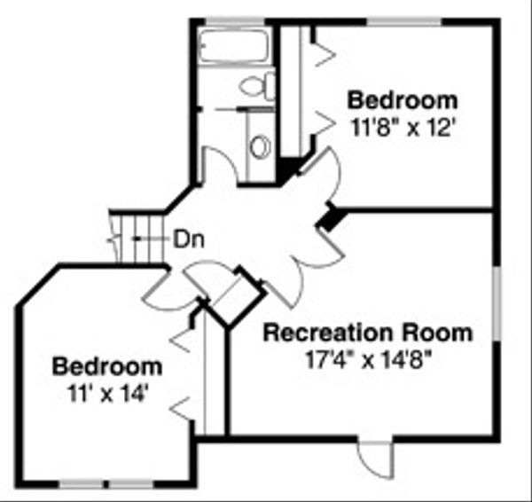 Traditional Floor Plan - Upper Floor Plan #124-382