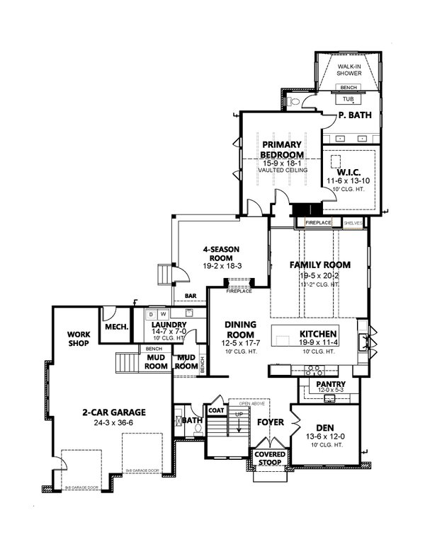 Modern Floor Plan - Main Floor Plan #1080-26