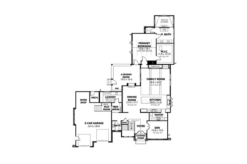 House Blueprint - Floor Plan - Main Floor for Modern House Plan #1080-26 - 4 bed, 4.5 bath