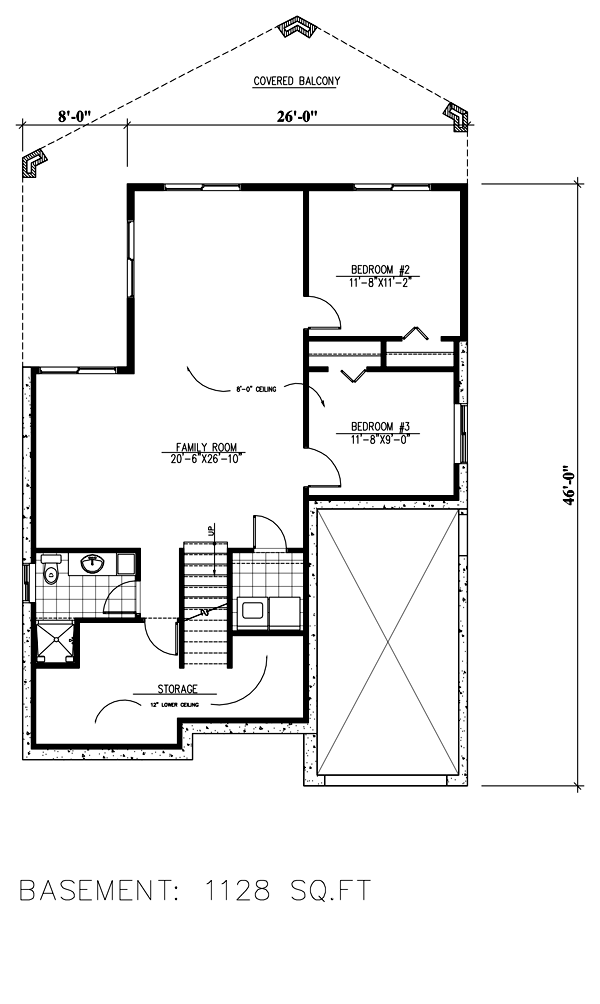Contemporary Floor Plan - Lower Floor Plan #138-362