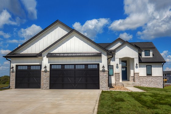 Exterior - Front Elevation 3 for Ranch House Plan #70-1477 - 3 bed, 2 bath