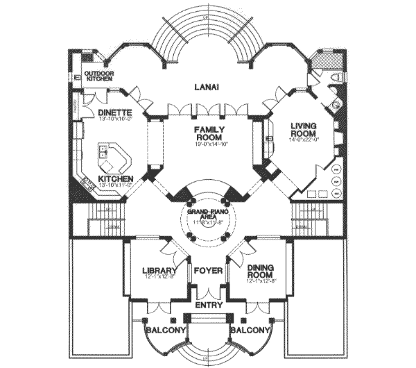 European Floor Plan - Upper Floor Plan #115-152