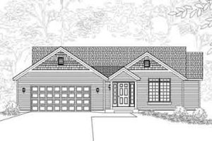 Ranch Exterior - Front Elevation Plan #49-201