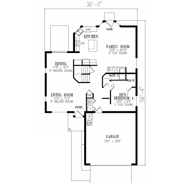 Adobe / Southwestern Floor Plan - Main Floor Plan #1-414