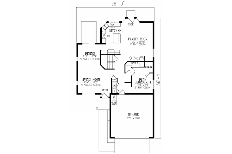Dream House Plan - Floor Plan - Main Floor for Adobe / Southwestern House Plan #1-414 - 4 bed, 3 bath