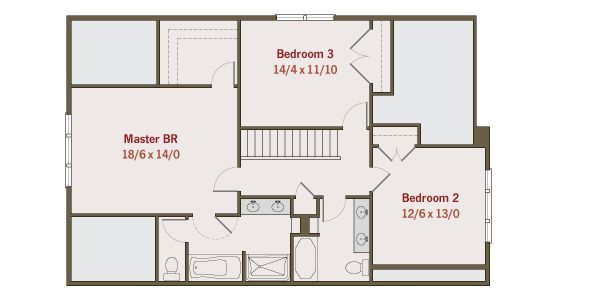 Craftsman Floor Plan - Upper Floor Plan #461-25