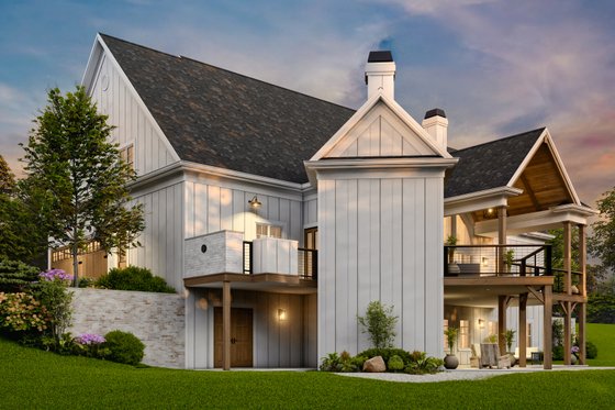 Exterior - Rear Elevation 5 for Farmhouse House Plan #119-459 - 4 bed, 4.5 bath