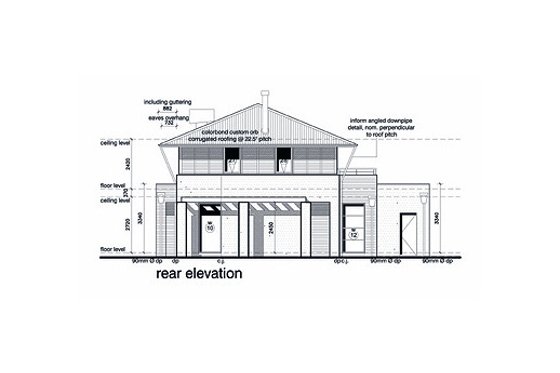 Exterior - Rear Elevation 1 for Modern House Plan #496-13 - 4 bed, 2.5 bath