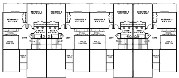 Traditional Floor Plan - Upper Floor Plan #17-2282