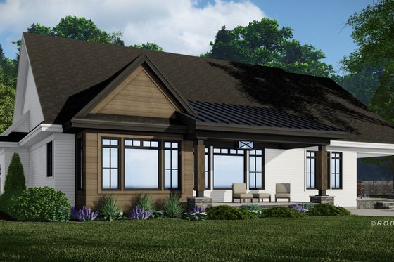 Exterior - Rear Elevation for Farmhouse House Plan #51-1239 - 4 bed, 3.5 bath
