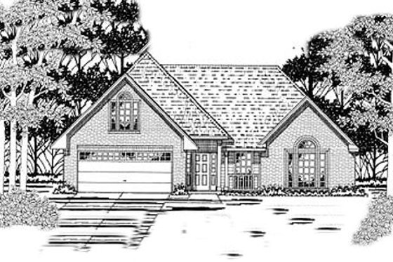 Exterior - Front Elevation for Traditional House Plan #42-198 - 3 bed, 2 bath