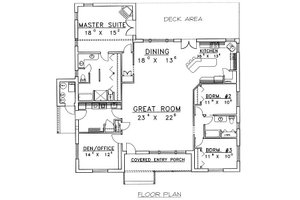 Floor Plan - Main Floor for Cabin House Plan #117-513 - 3 bed, 2 bath