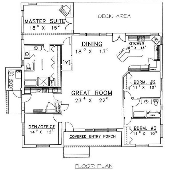 House Blueprint - Cabin Floor Plan - Main Floor Plan #117-513