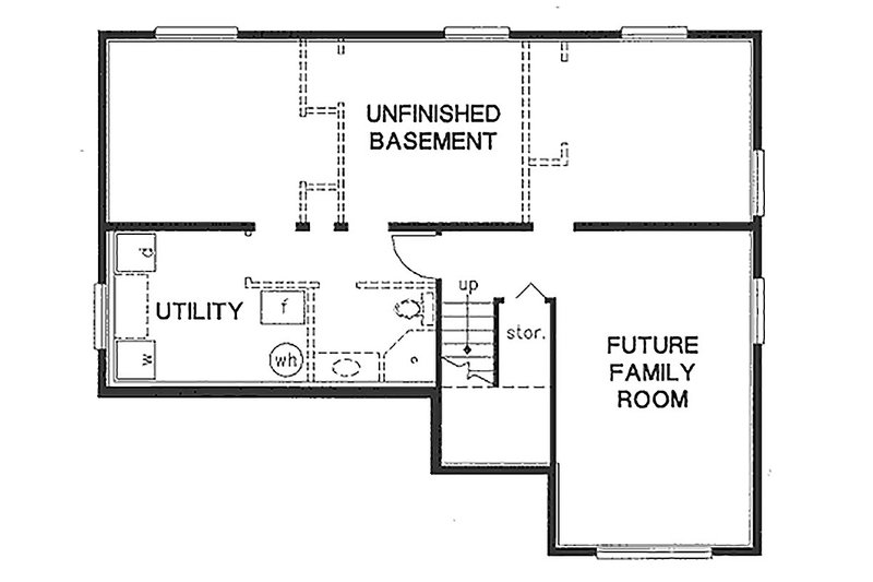 Home Plan - Floor Plan - Lower Floor for Traditional House Plan #18-304 - 3 bed, 2 bath