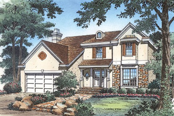 Exterior - Front Elevation for European House Plan #417-179 - 4 bed, 2.5 bath