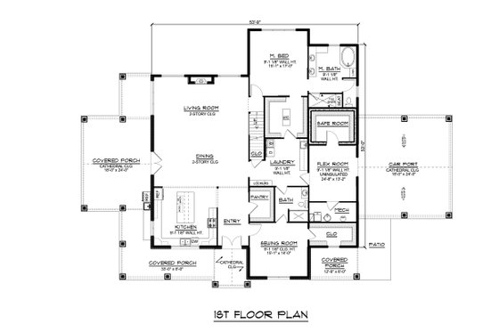 Floor Plan - Main Floor for Barndominium House Plan #1064-233 - 3 bed, 3 bath