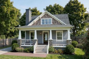 House Blueprint - Bungalow Exterior - Front Elevation Plan #79-340