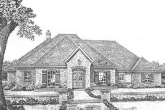 Exterior - Front Elevation for European House Plan #310-369 - 3 bed, 2.5 bath