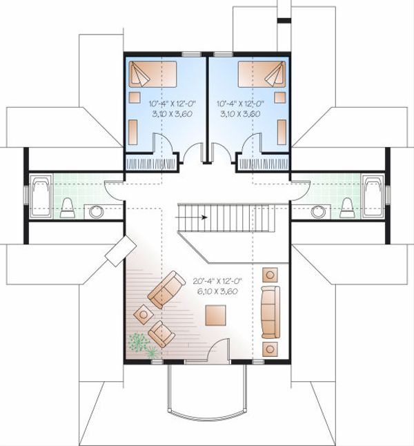 Home Plan - Traditional Floor Plan - Upper Floor Plan #23-851