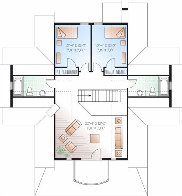 Traditional Floor Plan - Upper Floor Plan #23-851