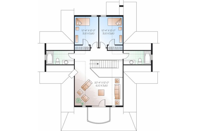 Home Plan - Floor Plan - Upper Floor for Traditional House Plan #23-851 - 3 bed, 3.5 bath