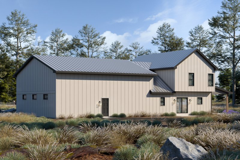 Architectural House Design - Exterior - Rear Elevation for Barndominium House Plan #20-2551 - 3 bed, 2.5 bath