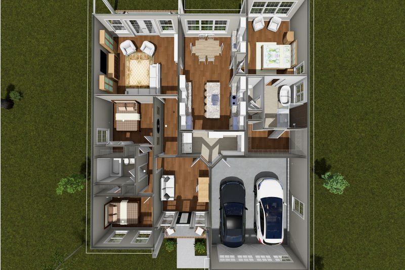 Architectural House Design - Floor Plan - Main Floor 1 for Craftsman House Plan #513-2432 - 3 bed, 2 bath