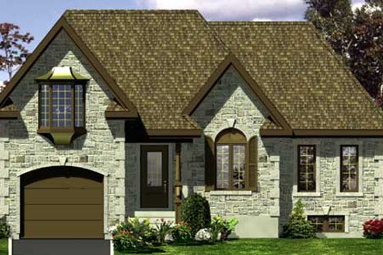 Exterior - Front Elevation for European House Plan #138-304 - 3 bed, 2 bath