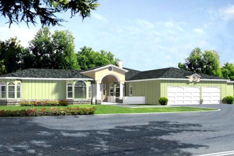 Architectural House Design - Ranch Exterior - Front Elevation Plan #1-852