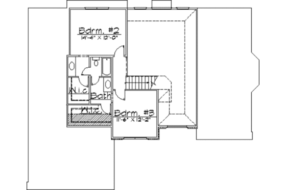 Floor Plan - Upper Floor for Traditional House Plan #31-107 - 3 bed, 2.5 bath